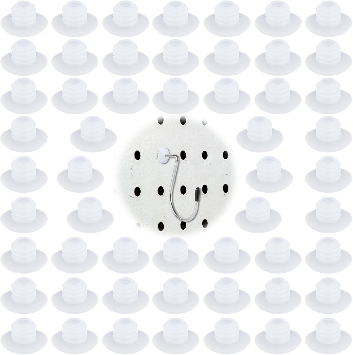 PEUTIER 180pcs Pegboard Hook Locks, Peg Board Locks Stoppers Fit for 1/4in Pegboard Hook Accessories Pin Tool Organizer Security Locks for Hanging Stopping Hooks Tool from Falling Off(Translucent)