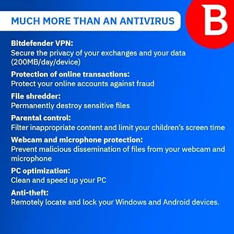Bitdefender トータルセキュリティ - 10デバイス 1年間のサブスクリプション PC/Mac、メールによるアクティベーションコード