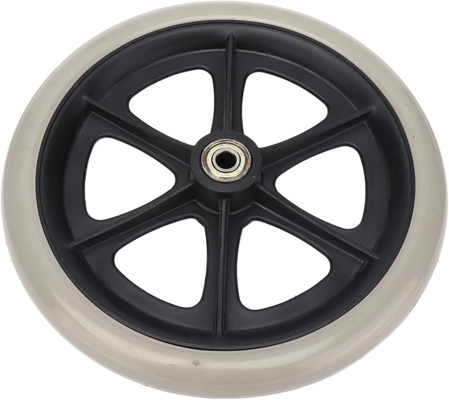 Walker Wheels Replacement Parts for Wheelchair Wheels Front 8 Inch PU Walker Caster Non-Slip with Ball Bearings Grey for Walker Rollator