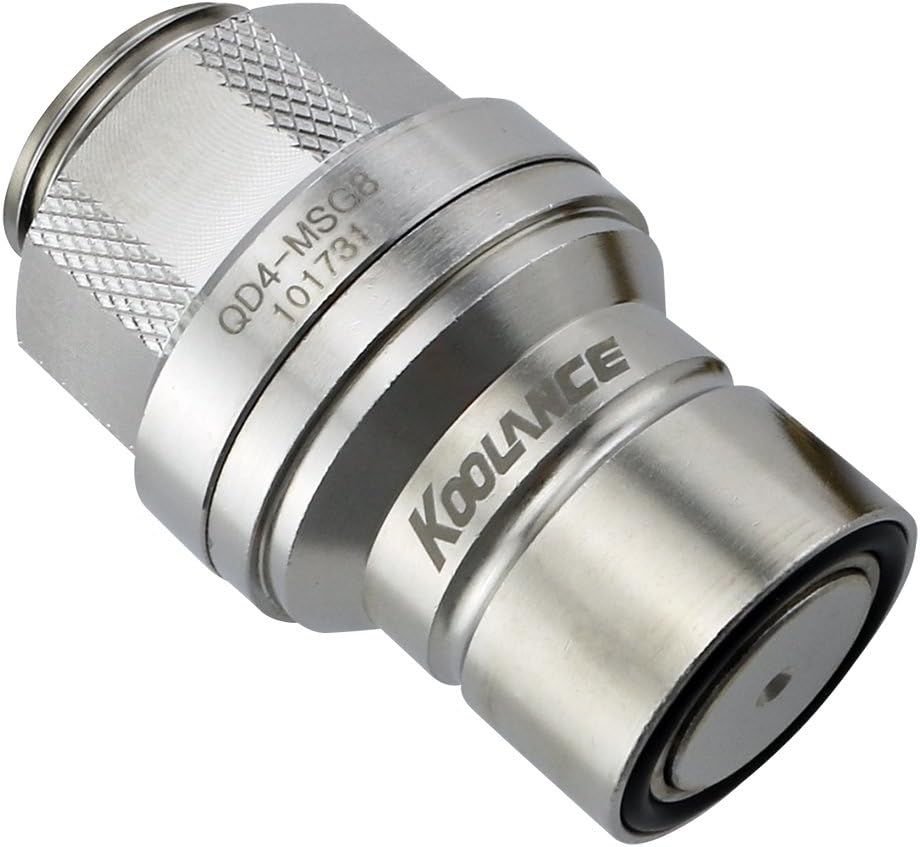 Koolance QD4-MSG8 QD4 Male Quick Disconnect No-Spill Coupling, Male Threaded G 3/8 BSPP