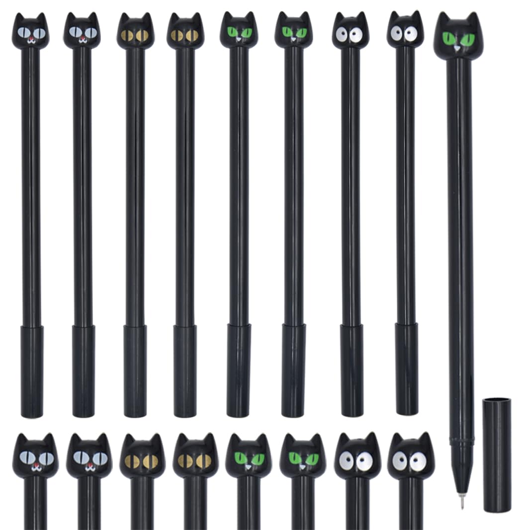 Ranvi Cute Animal Shapes Gel Ink Pens Student Stationery Office Supplies 4 Style -Cat(16 Pieces)