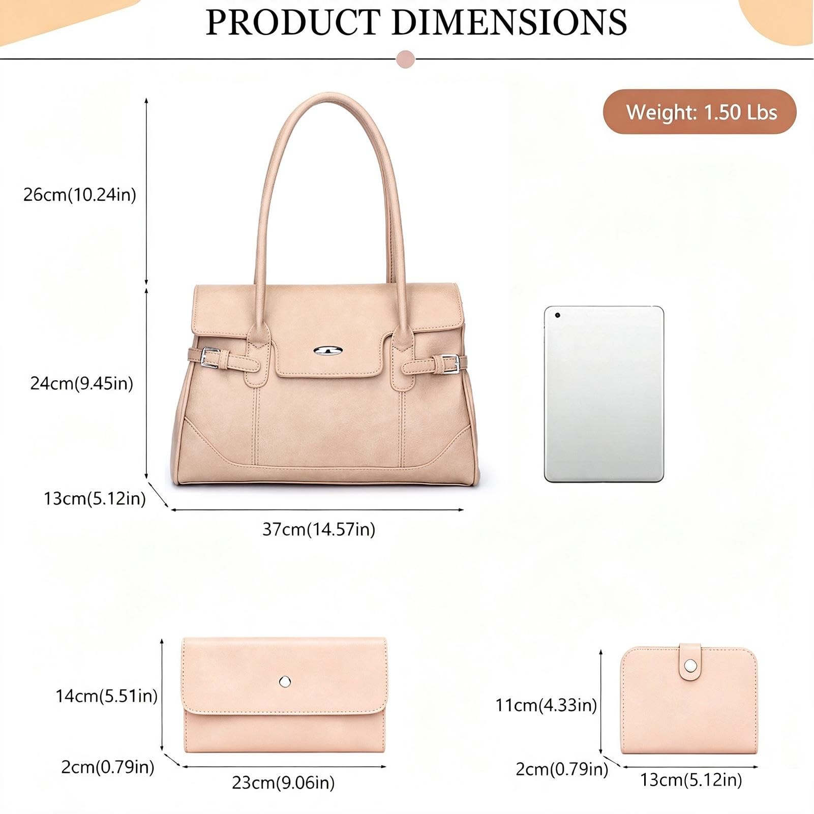 LY&SQ Set Borsa Tote per Donna Borse a Mano e Portafogli in Pelle Pu | Spose a Spalla Donna Morbide, Borsa a Mano con Manico Superiore e Set Porta Carte per Lavoro e Uso Quotidiano