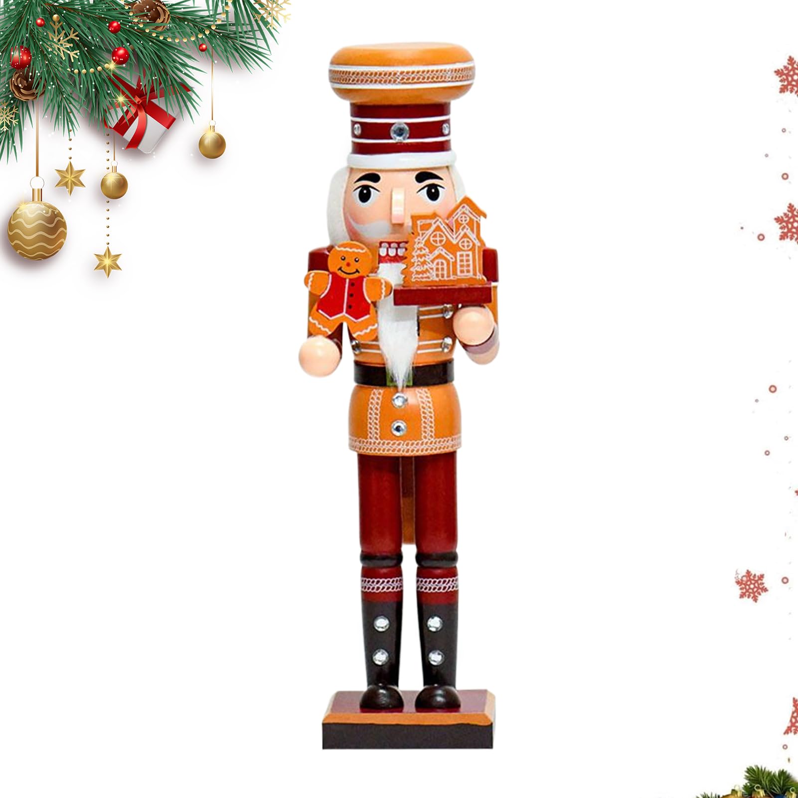 Ornement soldat de Noël en bois de qualité pour étagère chic