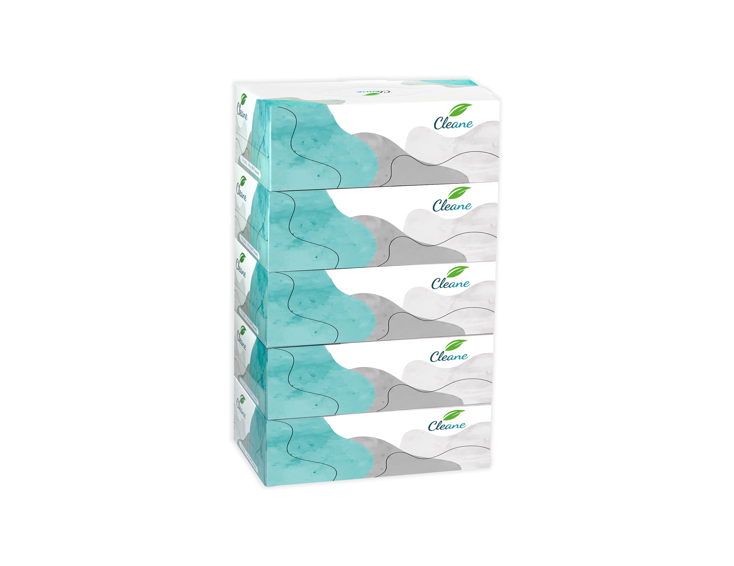 Facial Tissues, 150 x 2 Ply White Tissues, Pack of 5
