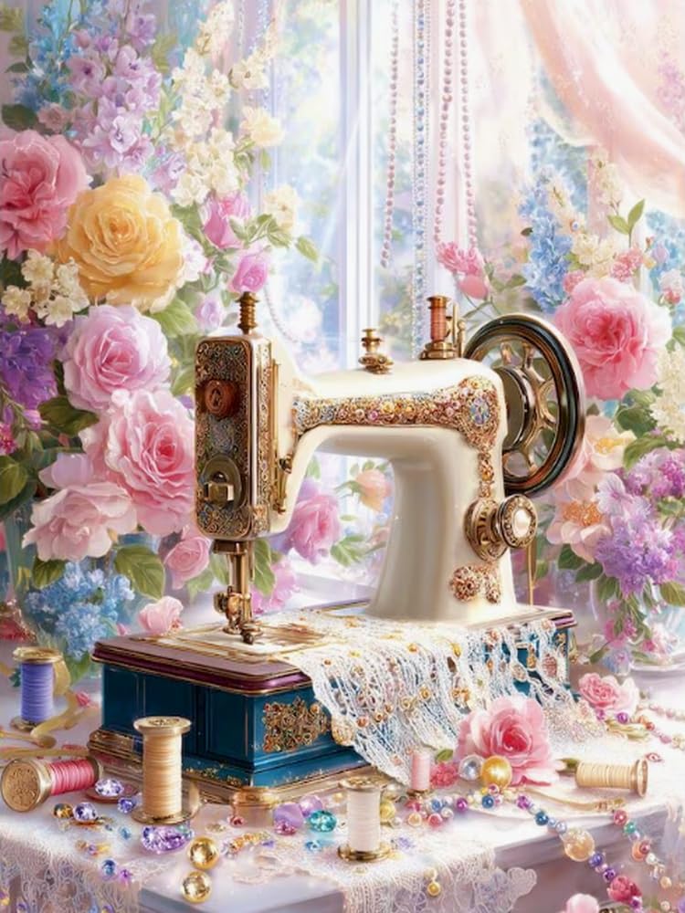 WELIWE Stamped Cross Stitch Kits for Adults 11CT Cross-Stitch Kit for Home Wall Decor DIY Embroidery Kit Needlework Crafts Sewing Machine 40x50 cm