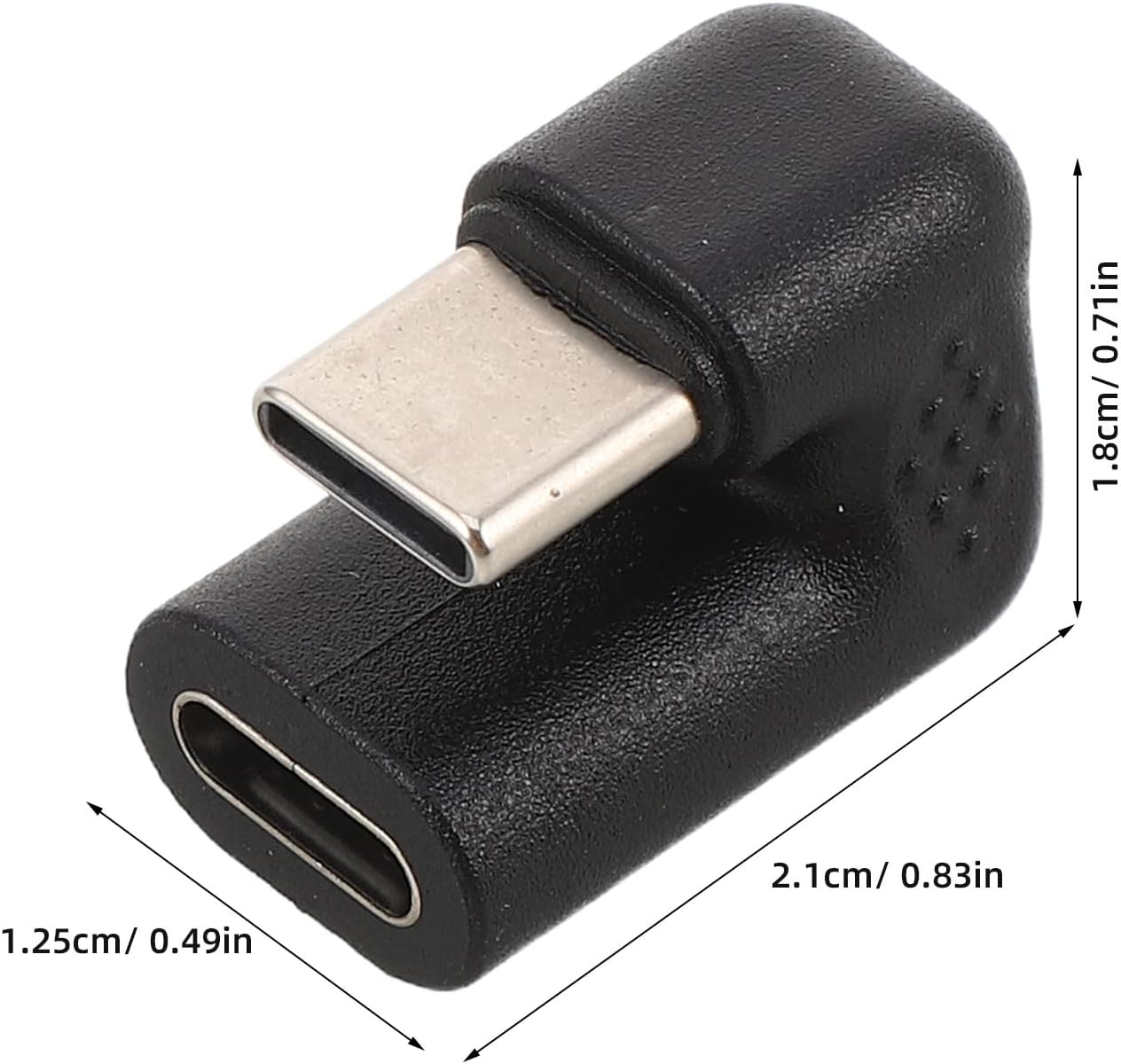 USB C Adapter: 90 Degree Female Adapter Connector - USB-C 180 Angle Extender Fast Charging Converter for Laptop Desktop