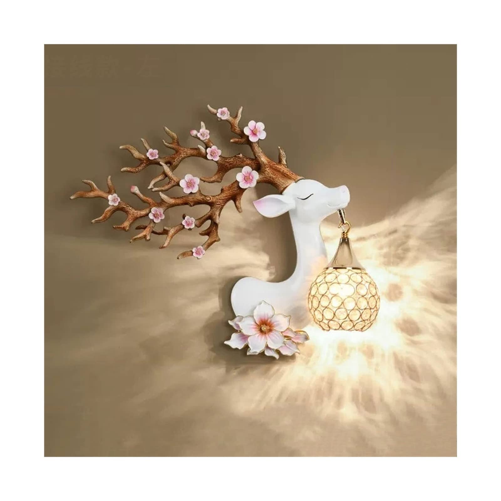 H8Q4D7N5G9 Wall Sconce Light Luxury Creative Resin Wall Lamp European Style Corridor Hanging Living Room Decoration Background(Pink)
