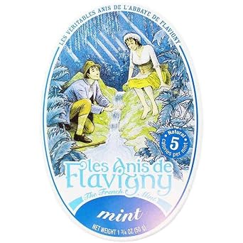 Les Anis de Flavigny French Mints Candy Mint Flavor Hard Candy, Natural Gourmet Sweets in Classic Tin, 50g 1.75 oz
