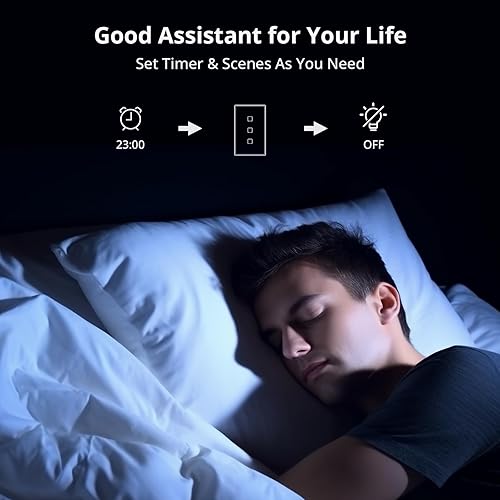 Miniatura 5 de SONOFF Interruptor de luz inteligente, interruptor de pared inteligente WiFi táctil de 2.4 GHz para luces, funciona con Alexa y Google Home,