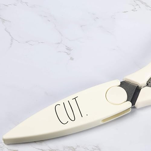 Miniatura 4 de Rae Dunn Tijeras de cocina - Tijeras de cocina de acero inoxidable, tijeras de cocina para cortar carne, pollo, hierbas y productos con cubierta de