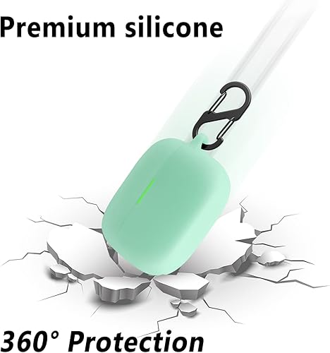 Miniatura 3 de Geiomoo Funda de silicona para Sony LinkBuds S, funda protectora con mosquetón (verde luminoso)