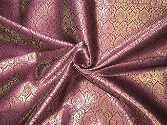 Brocade Fabric Purple x Metallic Gold Color 44" Wide Bro640[2]