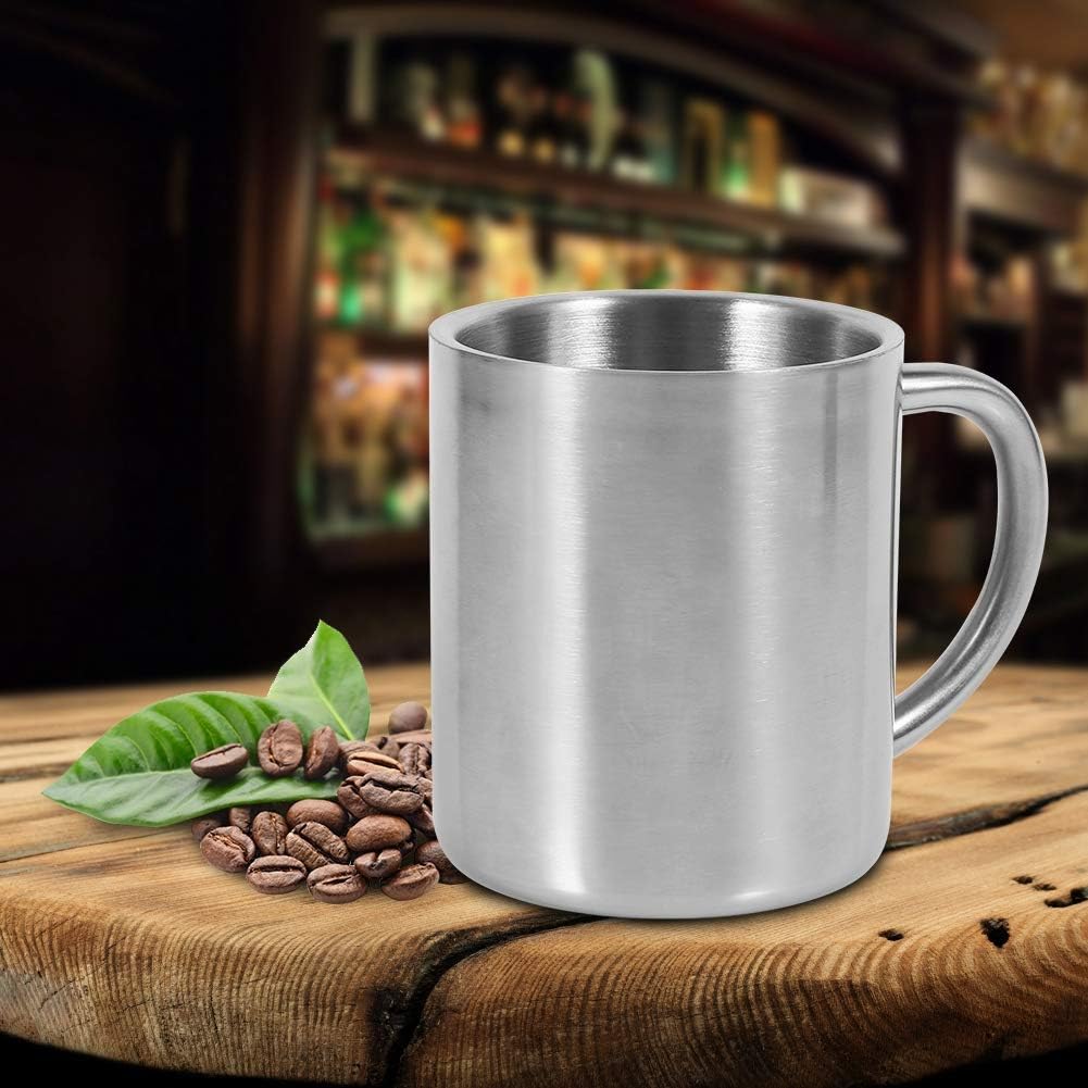 Stainless Steel Doubility Wall Mug Camping Travel Coffee Tea Cup Portable Durability 220ML