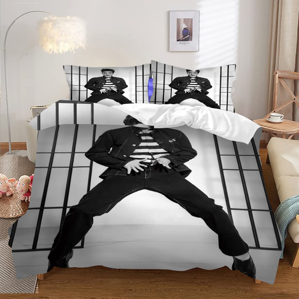Ste-X Bed Linen Cotton Bedding Set Legendary, Half-linen Duvet Cover 135x200 and 2 Pillowcase 80x80 Cm with Oeko (200x200cm(Double),Es 02)