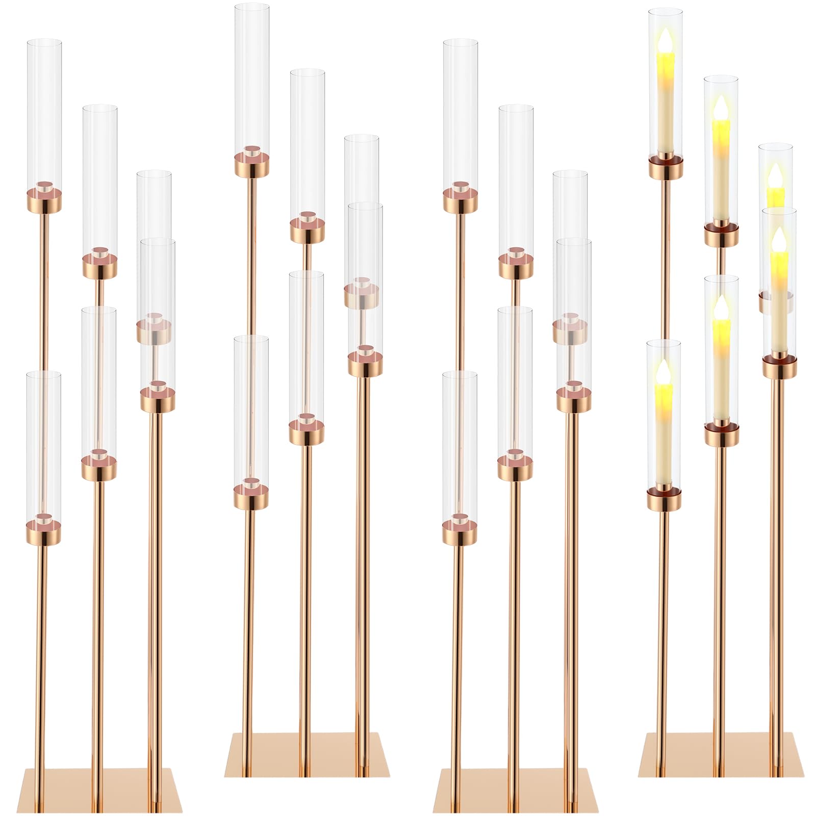 Amazon.com: Tessco 4 Pcs 6 Arm Wedding Gold Candelabra Table