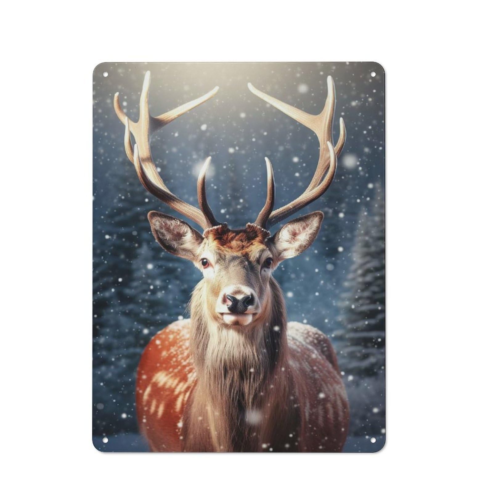 Junmoney Reindeer Christmas Animals Tin Sign 40X30cm For Café Or Home Bar, Retro Wall Decor, For Garage, Workshop And Man Cave Decoration