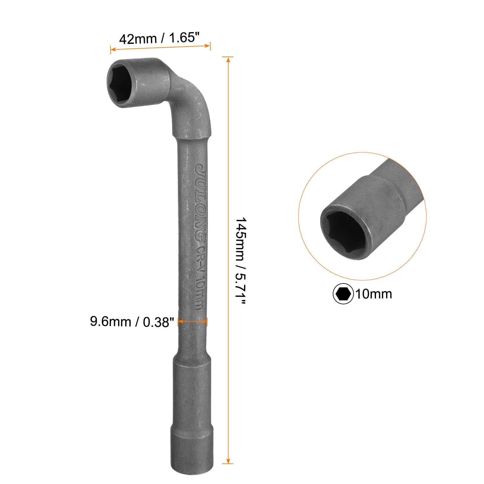 Sourcing Map 5pcs L Shaped Angled Hex Socket Wrench 8/9/10/11/12mm High Carbon Steel Double Ended Metric 6 Point Tubular Socket Spanner For General Repairing, Pipeline, Bicycle Car Maintenance