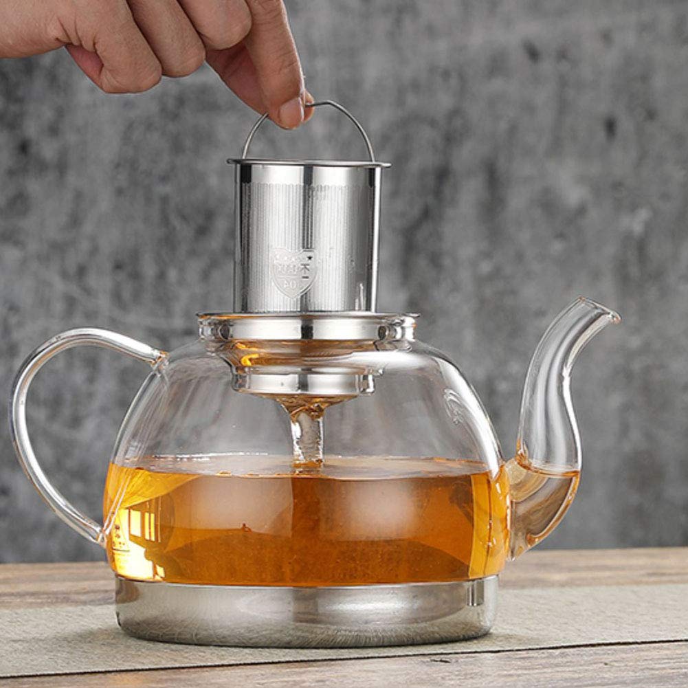 Waterketel, 1,5 l roestvrijstalen theeketel, afneembaar filter