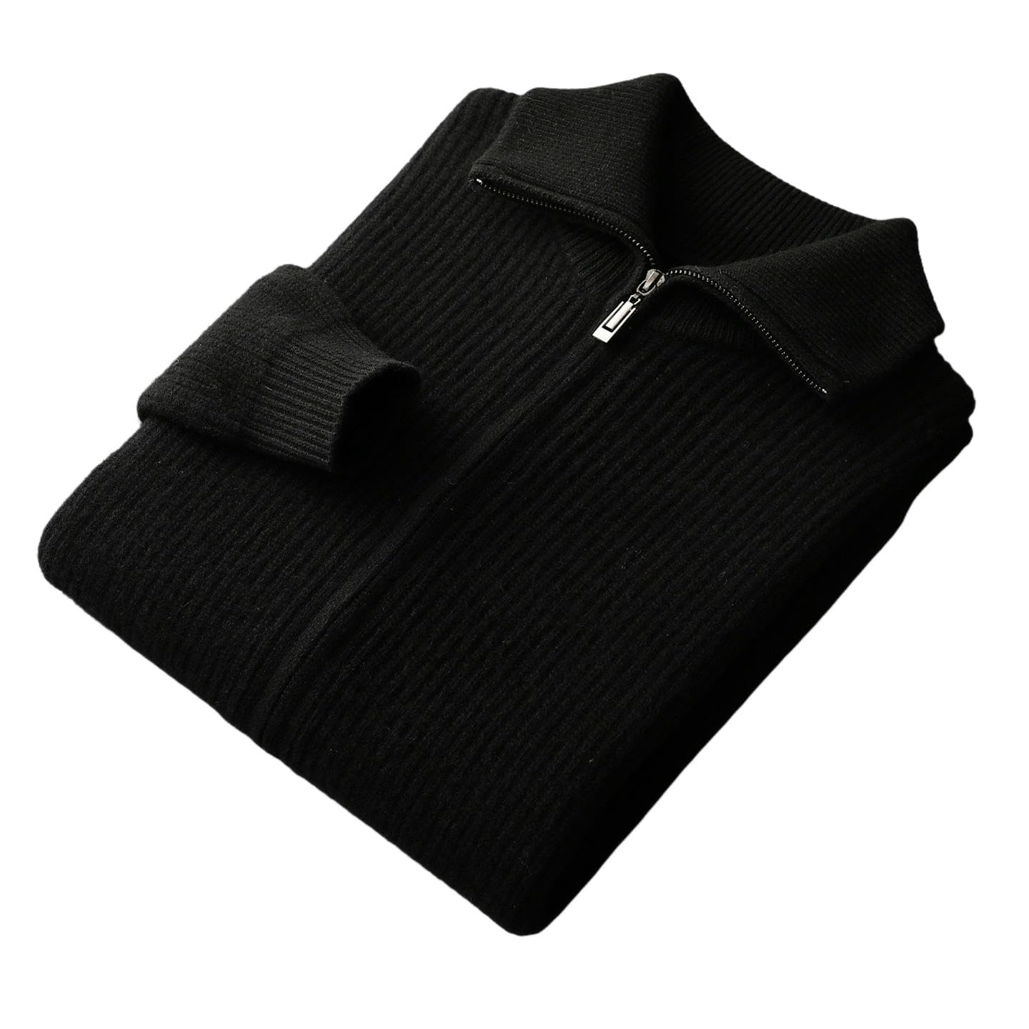 Cárdigan de punto de cachemira con cremallera para hombre de mediana edad para otoño e invierno