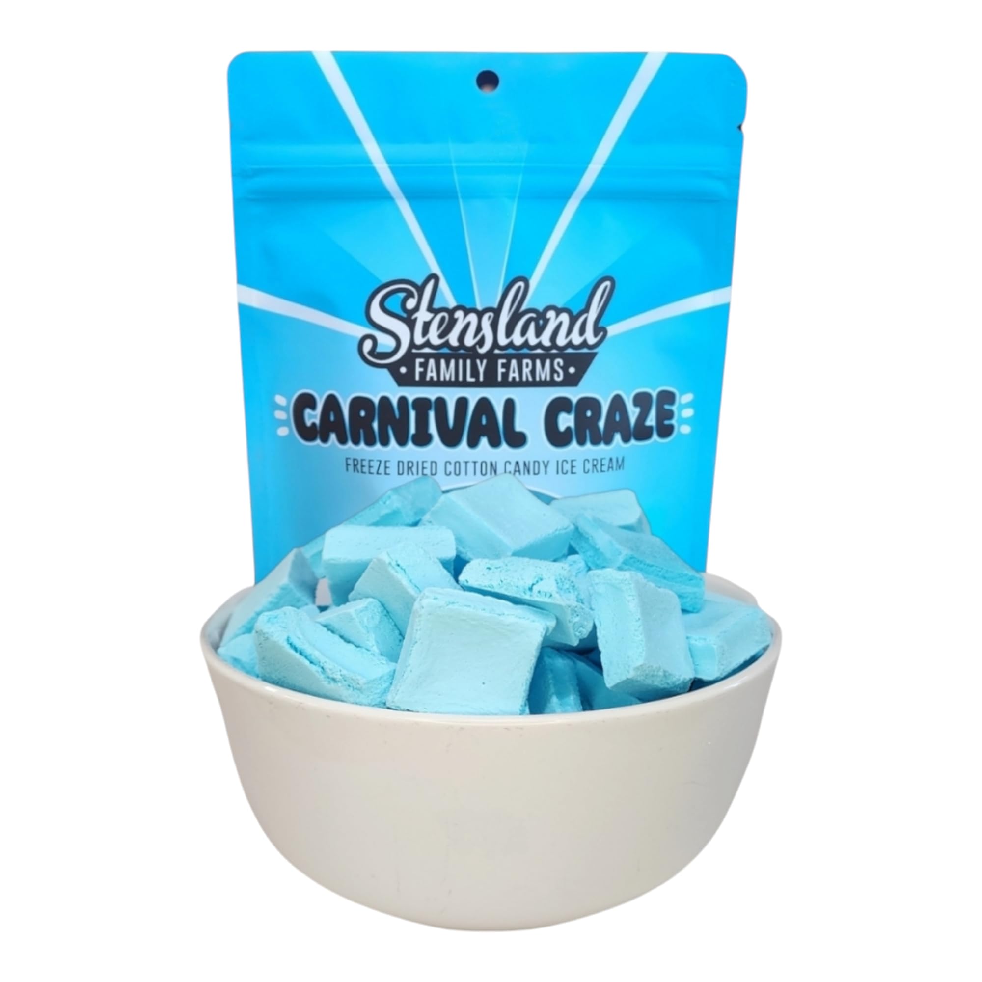 Stensland Freeze Dried Ice Cream (1.5oz) Strawberry, Cotton Candy, Mint Chip. (Cotton Candy)