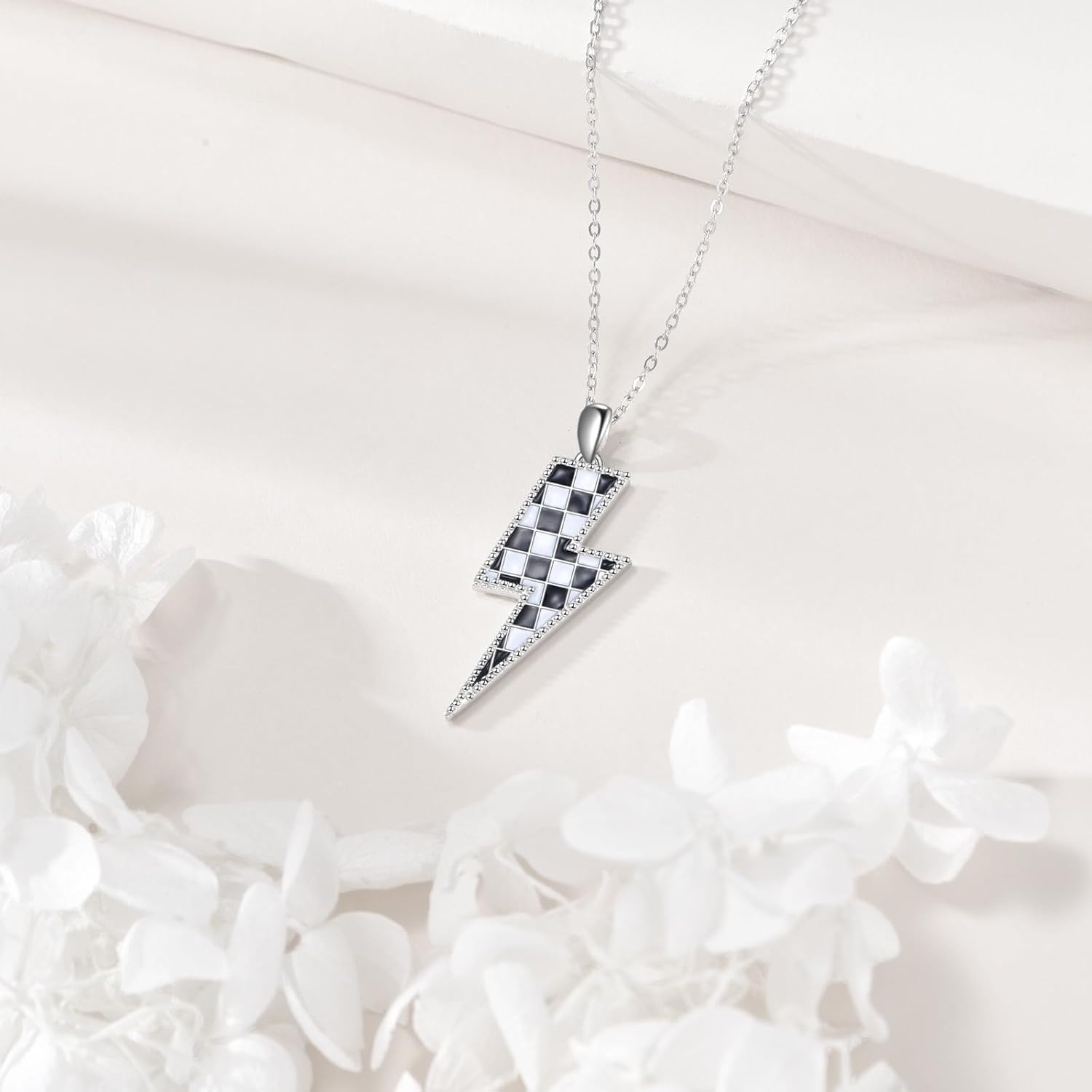 YFN Lightning Bolt Necklace Sterling Silver Lightning Bolt Sport Pendant Necklace Sport Jewelry for Women Sporty Gifts for Athletes