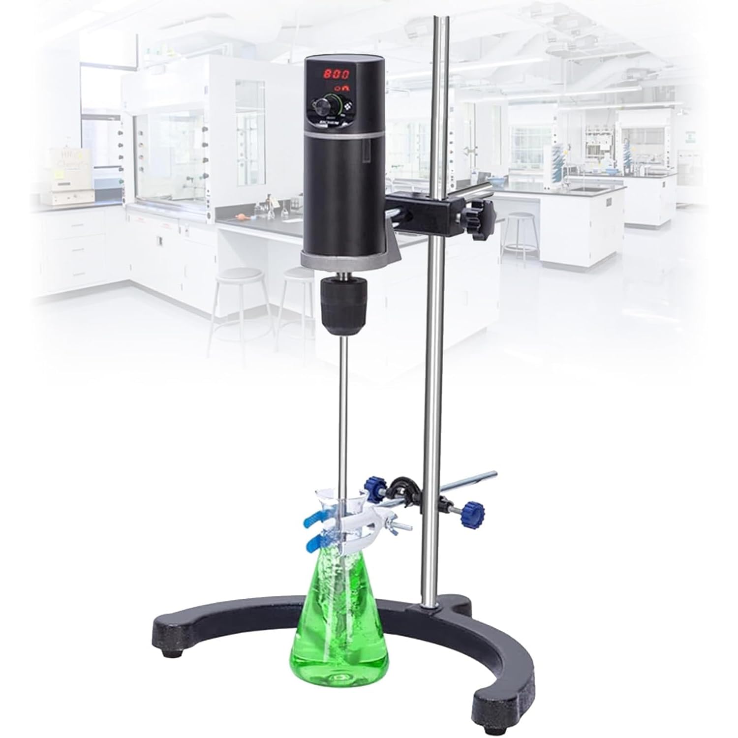 Agitatore di velocità con display digitale LCD, miscelatore elettrico per esperimenti di miscelazione solido-liquido, velocità costante 100-2000 giri/min, design verticale di precisione ambientale