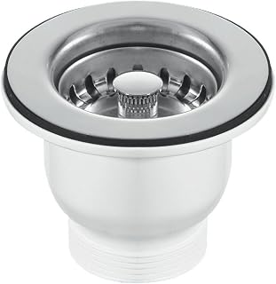 Taps2Traps™ 85mm Chrome Belfast Sink Basket Strainer Waste - Fits 60mm Hole