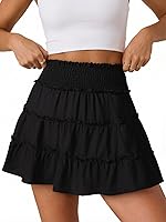 NIMIN Women's Flowy Skorts 2026: Cute Floral Boho Ruffle High Waist Mini Skirt with Built-in Shorts