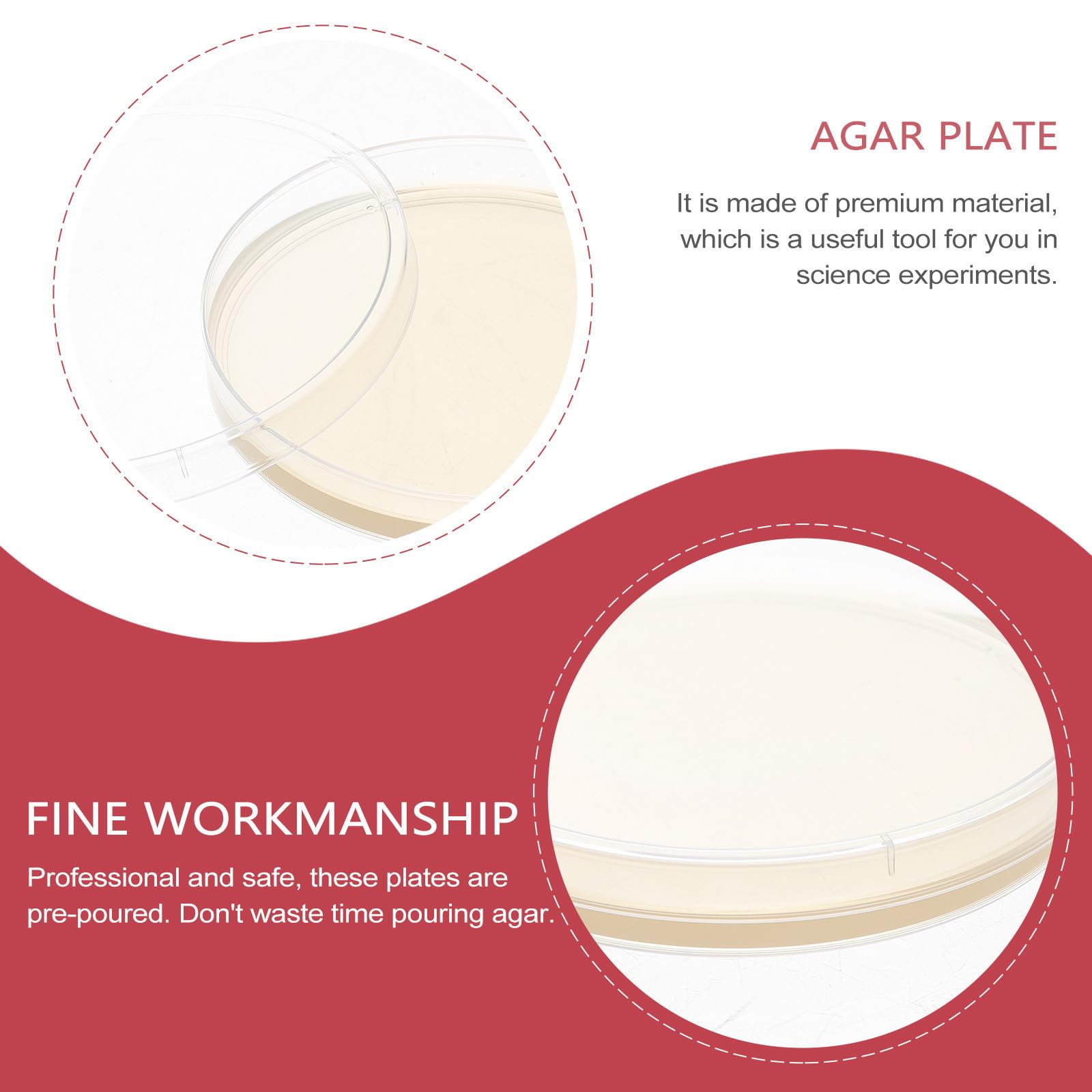 Levemolo Sterile Nähragarplatten 9cm aus Agar und PC Vielseitig für Kulturen 20 Stück für Forschung und Lehre im Laborgebrauch