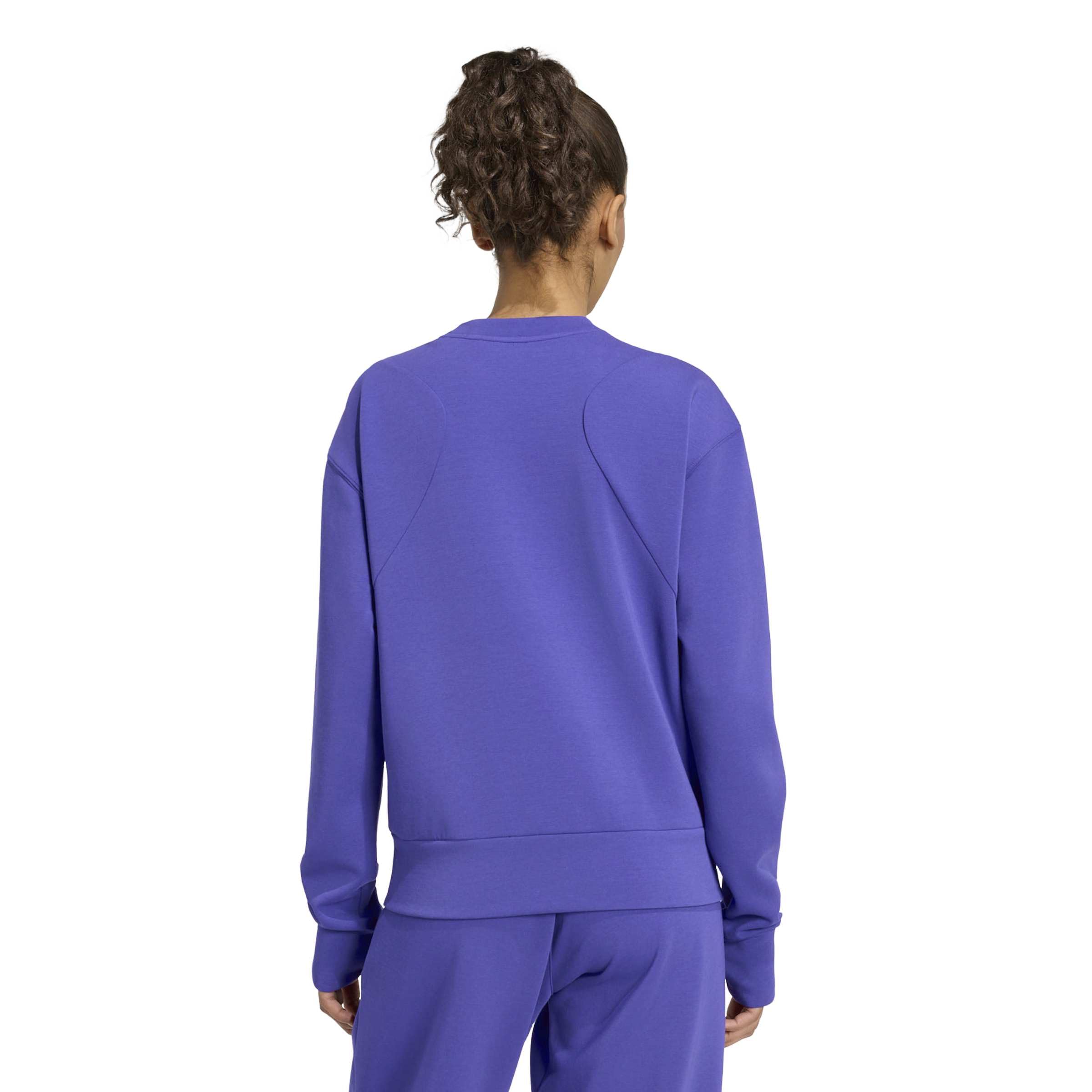 adidas Kobiety D4T Workout Warm Up Crew Neck Sweatshirt, Pure Purple, XL