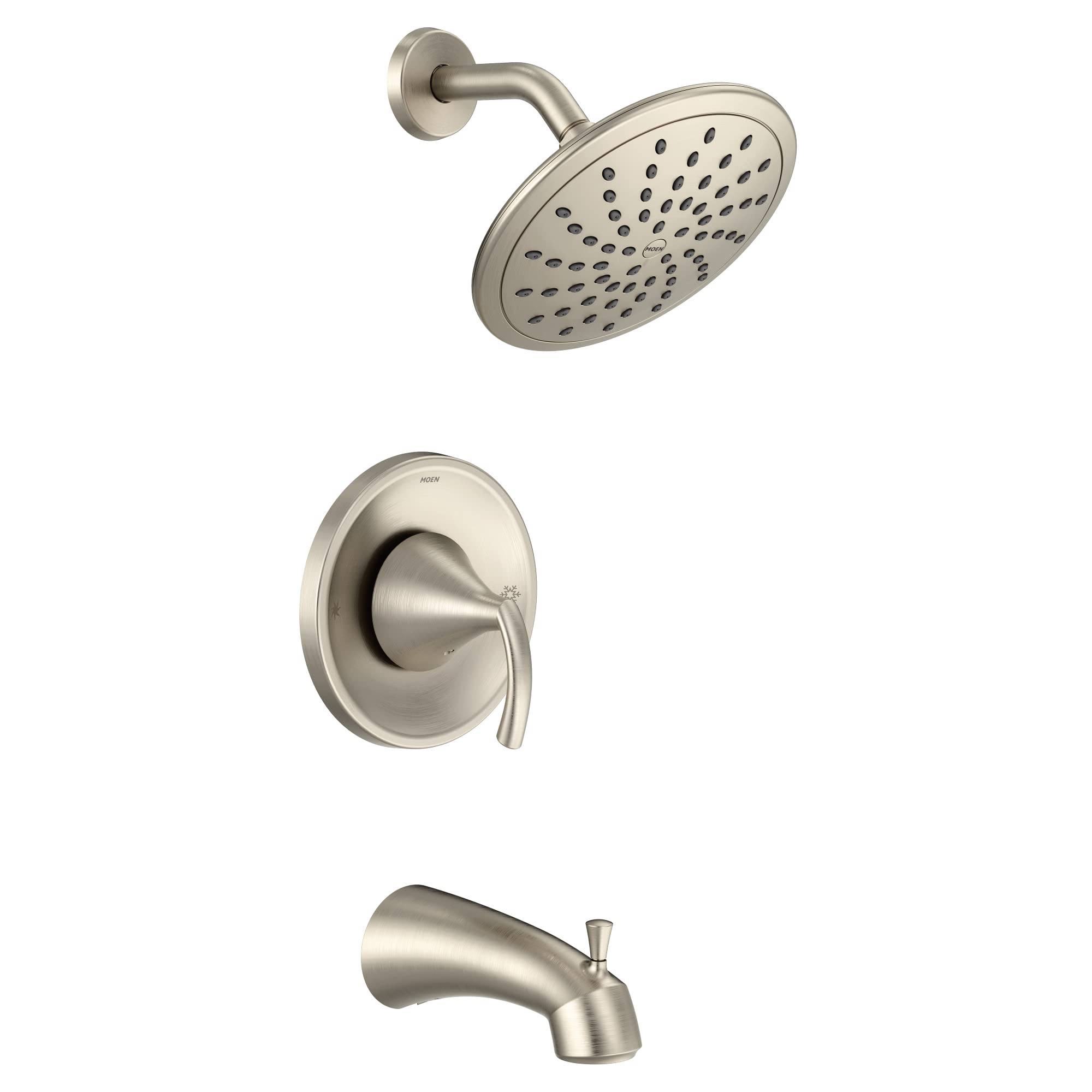 Moen T2843EPBN Glyde Tub Shower Faucet System with Rainshower Showerhead without Valve, Brushed Nickel