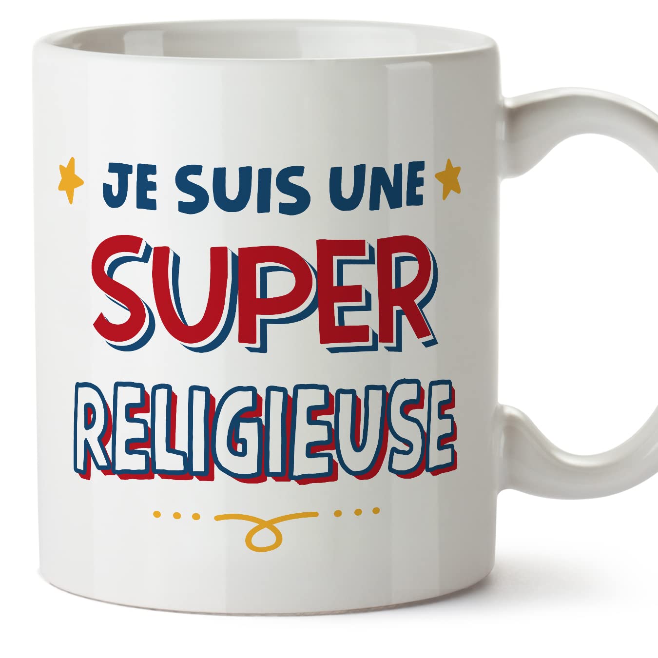 MUGFFINS Nun Woman Mug - in French - Je Suis Super - Funny Gift for Colleagues - Ceramic 11oz Mug — image 1