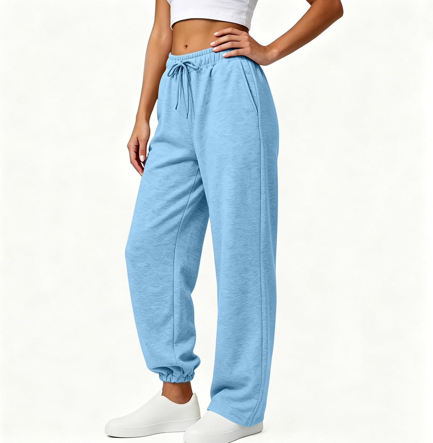 Women's Wide Leg Sweatpants High Waisted Baggy Travel Jogger Pants