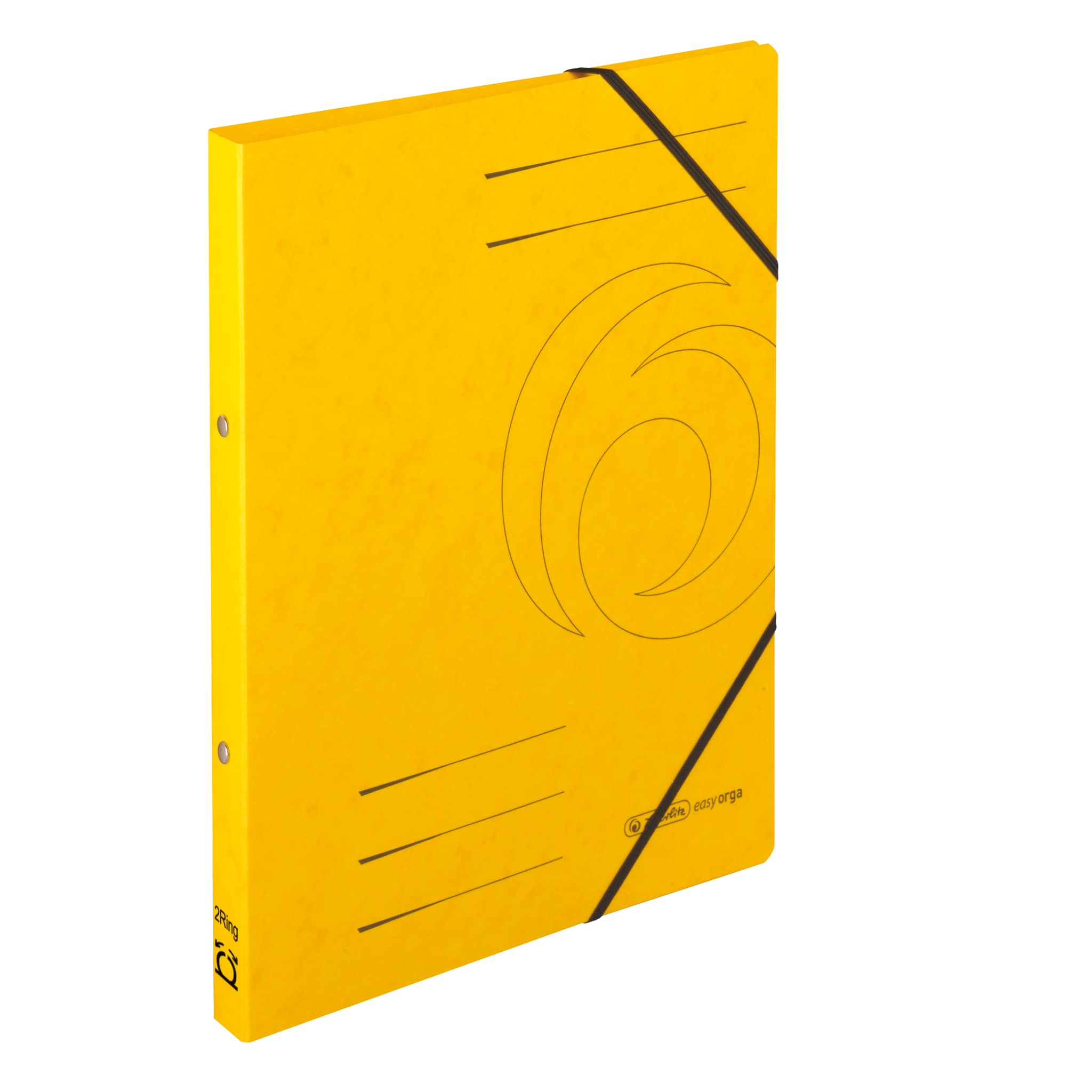 herlitz 11255486 Ringhefter "Quality", A4, gelb, 2 Ring-Mechanik, Rückenbreite 25 mm, 10 Stück