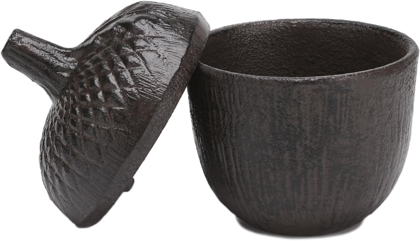 BRASSTAR Cast Iron Vertical Design Key Hider Acorn Molding Key Box for Outdoor Garden Flowerpot Indoor Decoration Jewelry Trinkets Box for Key, Ear Studs, Ring, Paper Clip TQGJPT595