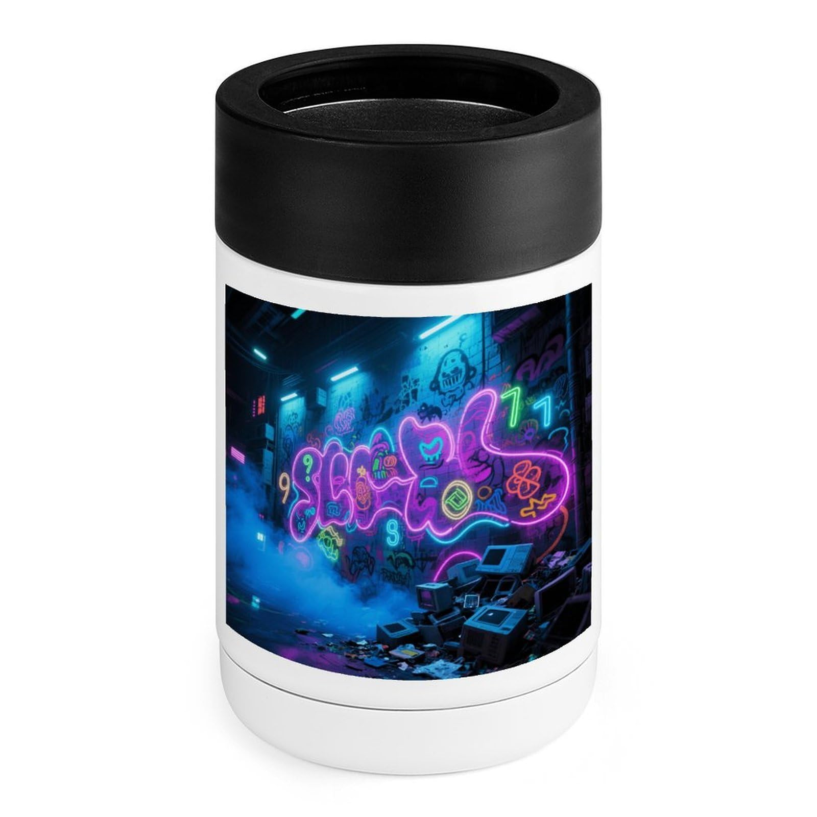 Neveras portátiles con aislamiento térmico avanzado y diseño de grafiti electrónico resistente 7