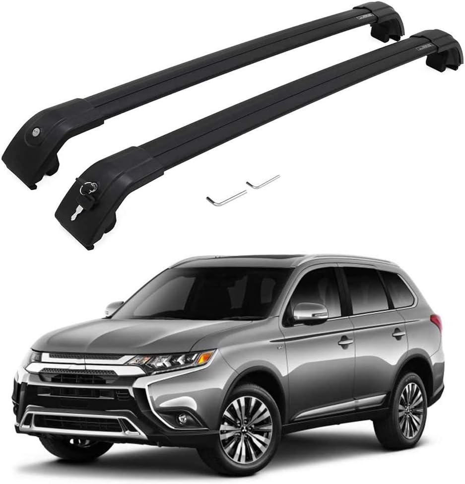 2 Pcs Roof Rail Roof Rack Side Rail Bar Fits for Mitsubishi Outlander 2013-2018-Black