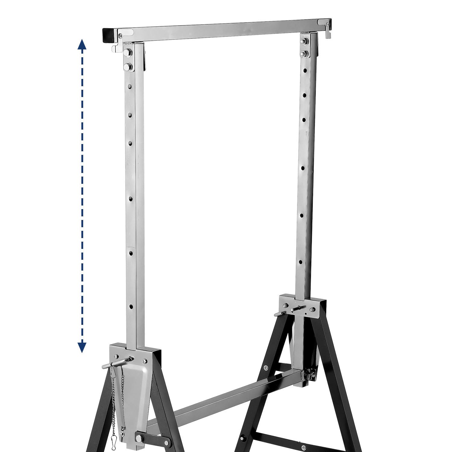 Teleskop-Arbeitsbock 2er Set höhenverstellbar 80-130 cm, 200 kg belastbar, klappbar und rutschfest, Gerüstbock für Malerarbeiten, Bau, Garten und Werkstatt, Schwarz