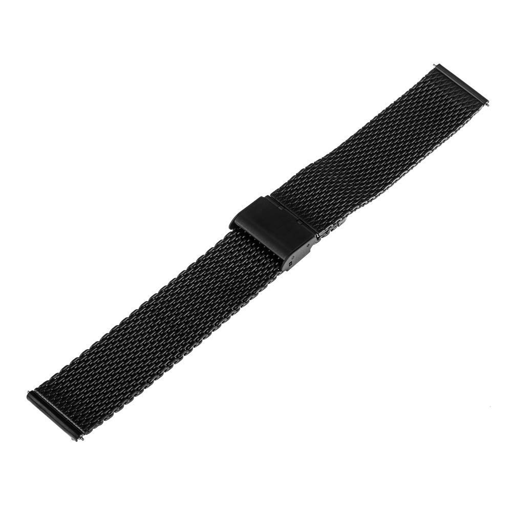 Uhrenarmband 16 mm 18 mm 20 mm 22 mm Universal-Armband Schnellverschluss-Uhrenarmband Mesh-Edelstahlarmband Handgelenk Gürtelarmband schwarz