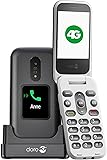 Doro - 2880 - Seniorenhandy - 4G-Klapptelefon - Externes Display - Tasten mit Sprachausgabe - Kamera - Bluetooth - Notruftaste - Inklusive Ladestation - Schwarz/Weiß