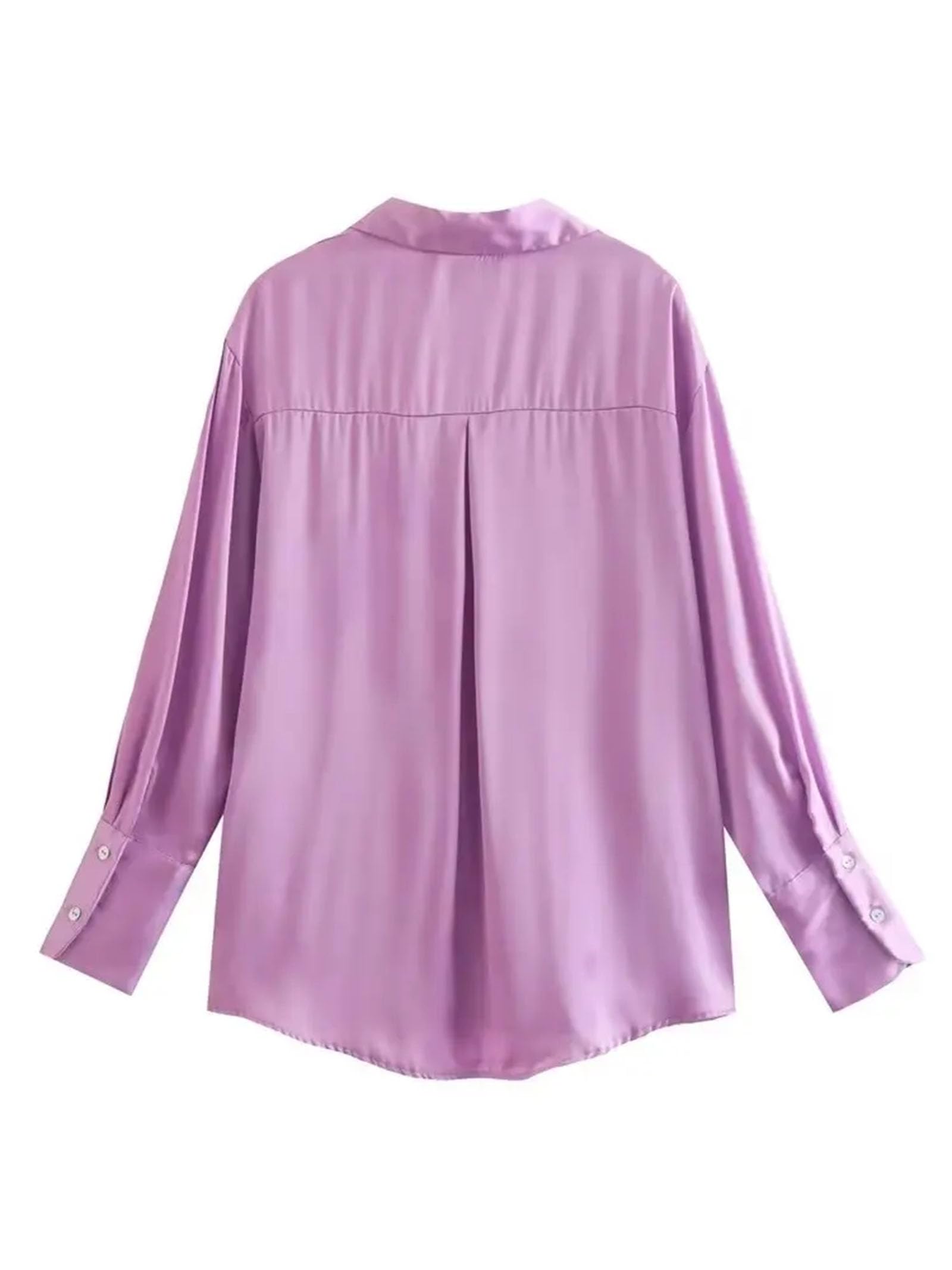 Camisas vintage con botones para mujer, holgadas, informales, de manga larga, para oficina, trabajo