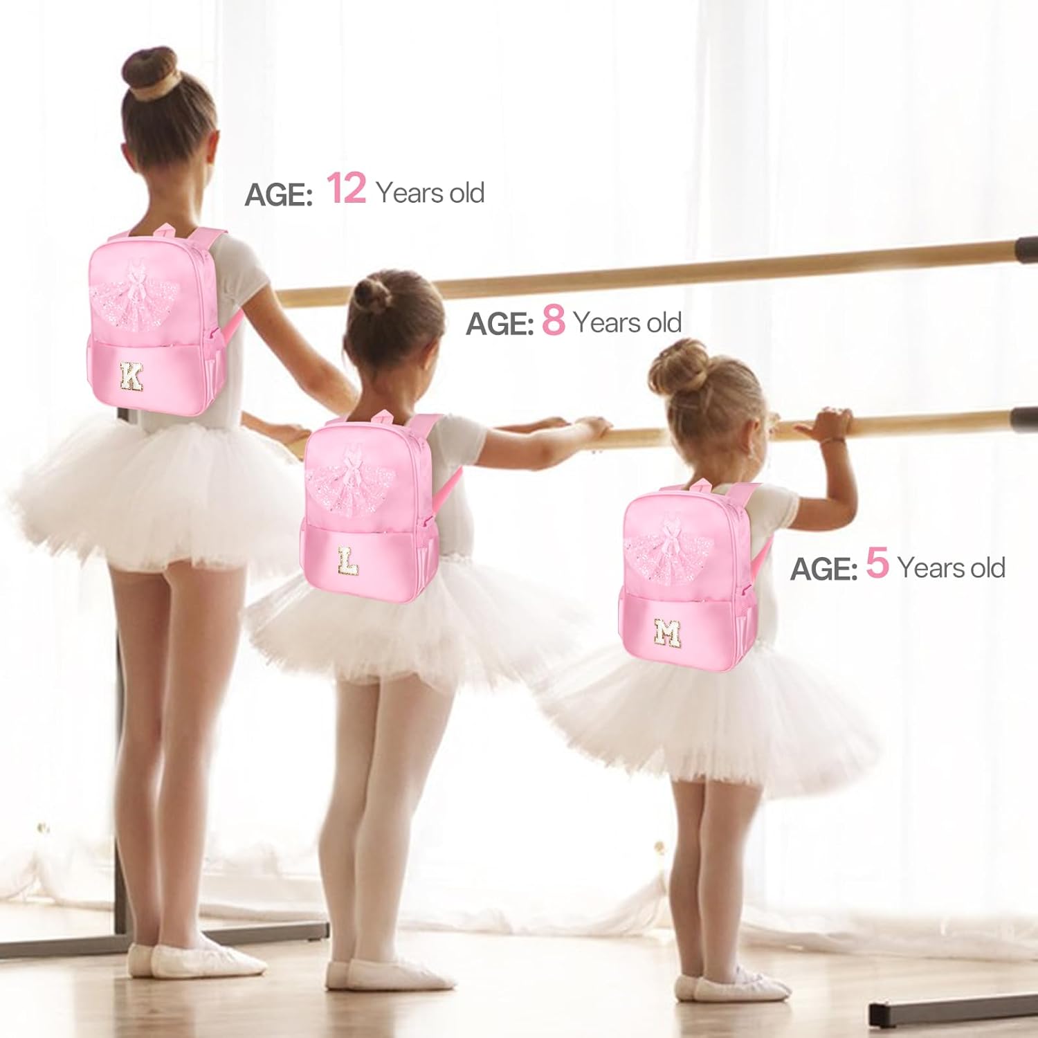 Personalized Dance Backpack Ballet Bag For Girls Kids Toddler, Small Dance Bag Gifts For Girls 3 4 5 6 7 8 Year Old (K) - Image 6