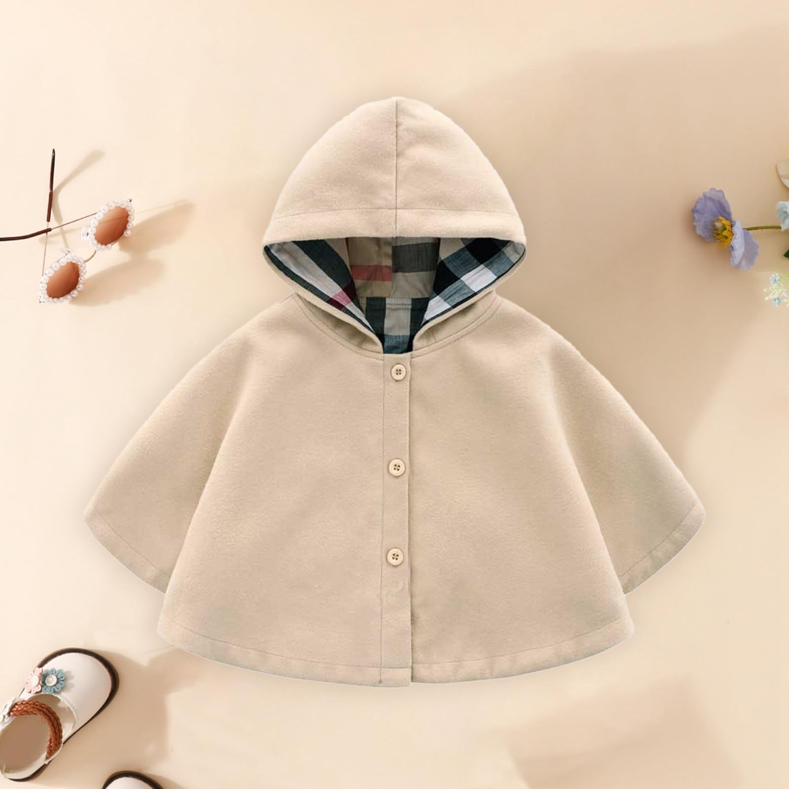 Generisch 2026 Invierno Capas con Capucha para Niños Niñas Capas Térmicas para Bebés Ropa de Excursión Bufandas Ropa Infantil Recién Nacidos Lana a Prueba de Viento