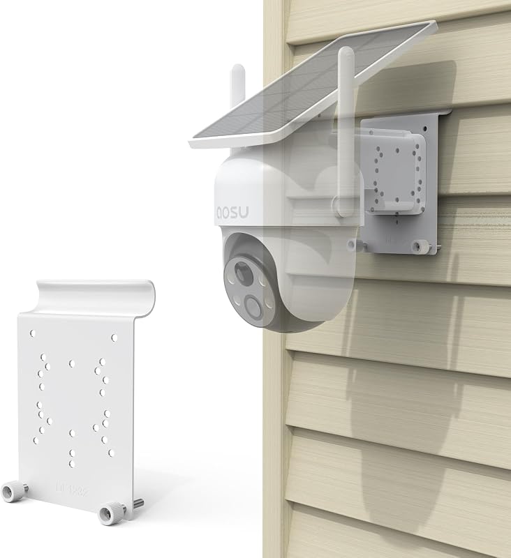 Universal Vinyl Siding Mount for AOSU SolarCam D1 SE/Lite/Max,ANSQUE (GU01/SA01),eufy Solocam S340/E30/S330/ E330,SEHMUA,Reolink,TP-Link Tapo,Cinnado B6 Security Cameras (White)