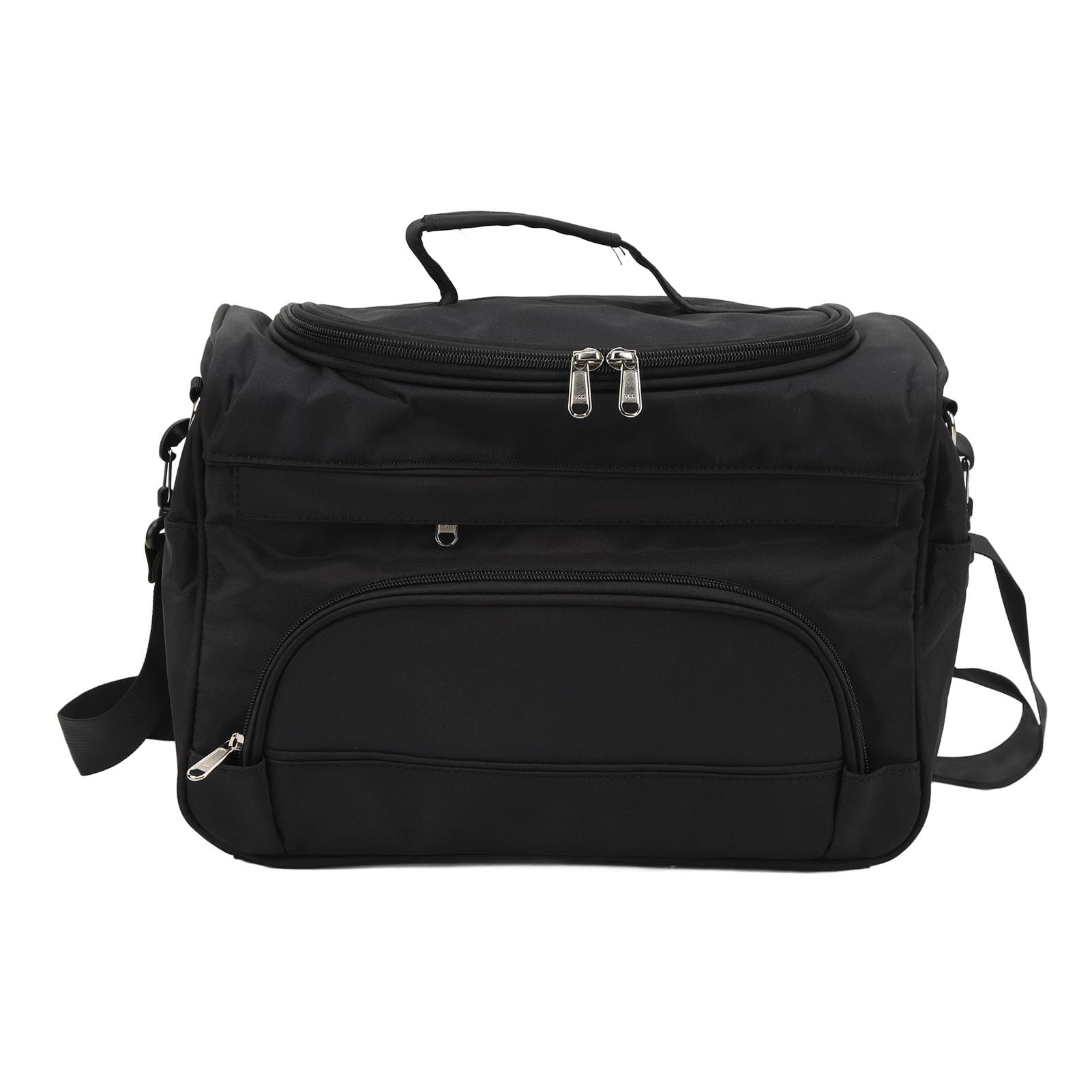 Borsa di stoccaggio multifunzione, borsa viaggio per il trucco di grande capacità con chiusura a zip e tracolla, organizer per cosmetici in tessuto oxford per strumenti