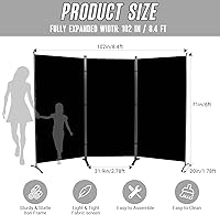 Vista 2 de JVVMNJLK Indoor Room Divider, Portable Office Divider, Room Divider Wall Screen 3 Panel, Folding Partition Privacy Screen Walls Dividers for Room