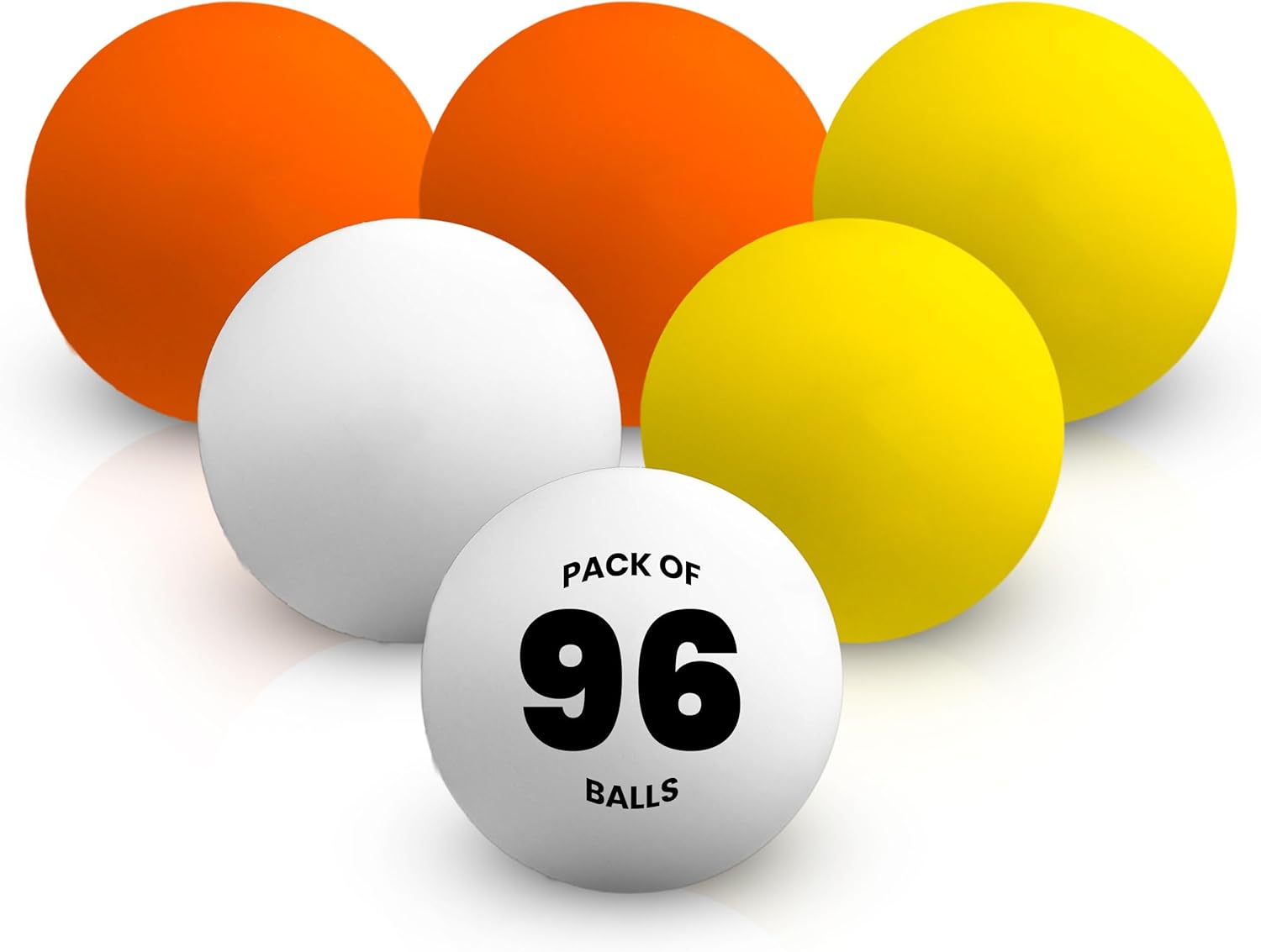 Case of 96 Multi-Color Lacrosse Balls - 16 Mesh Bags of 6 (2 White, 2 Orange, 2 Yellow) Institutional Use