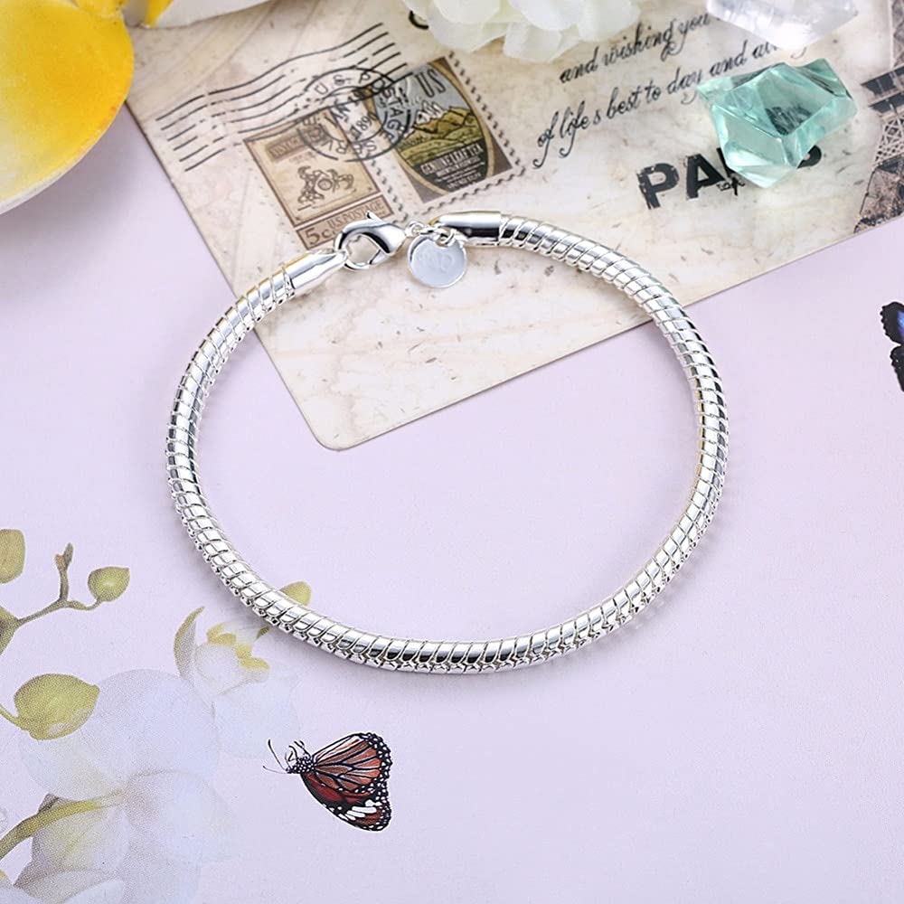 Pulsera de Cadena de Serpiente de 4mm para Mujer y niña, lo más Nuevo