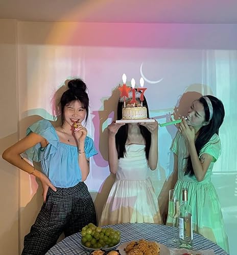 Miniatura 7 de Velas rojas de cumpleaños del número 7 de 2.75 pulgadas, decoración y celebración de cupcakes de feliz cumpleaños para adultosniños (2.75 pulgadas,