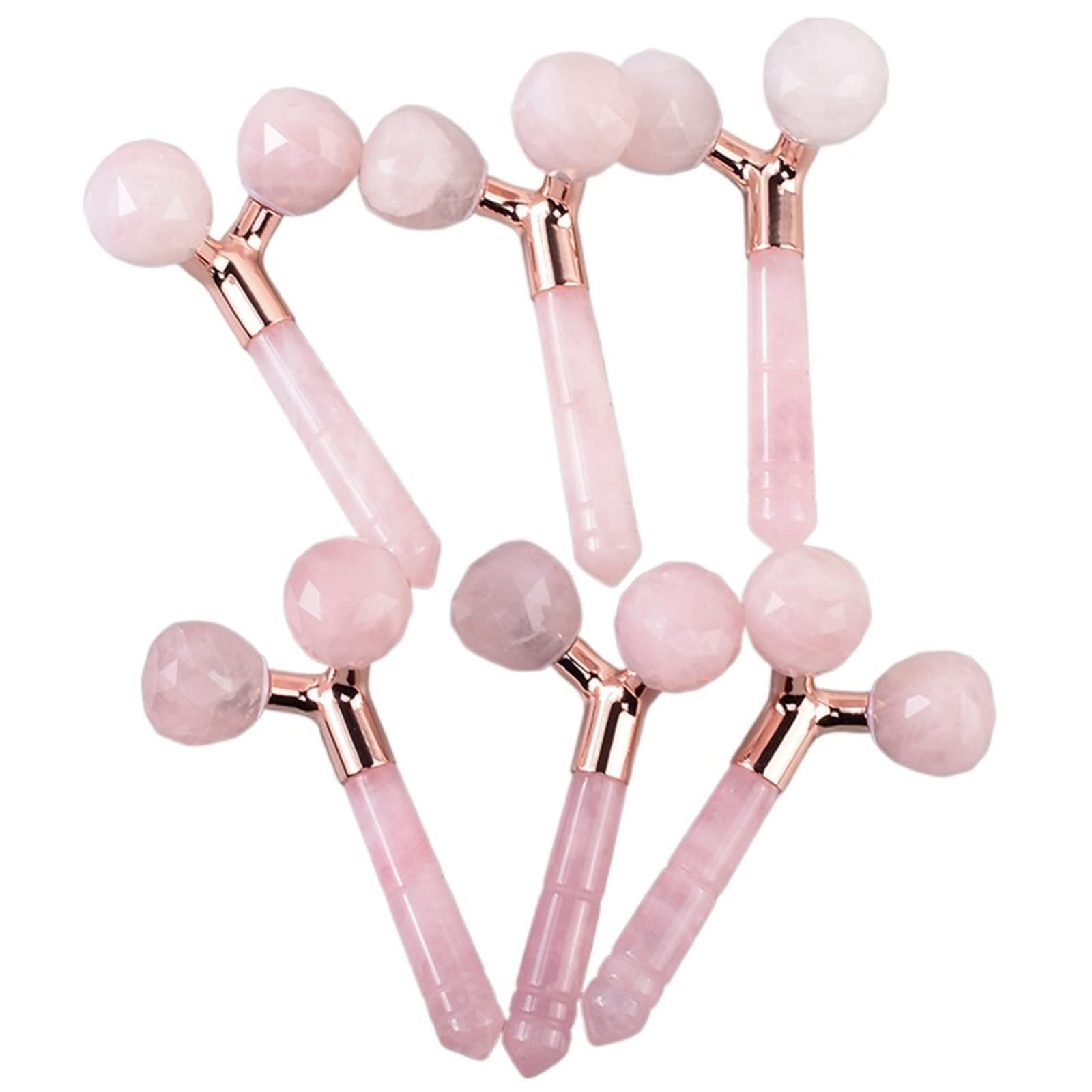 Masażer 3D Rose Quartz masażer do pielęgnacji skóry twarzy rolka do twarzy masażer różowy Jade pielęgnacja twarzy narzędzie wyszczuplające lifting twarzy rolka do masażu Zdrowie i relaks